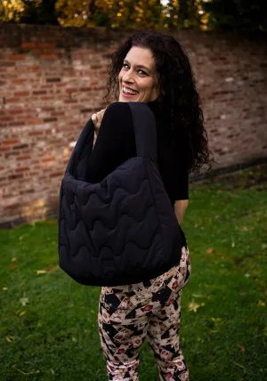 Black Quilted Shoulder Popsy Bag