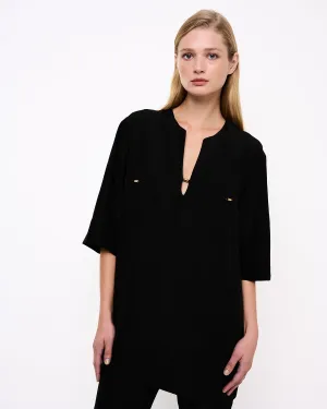 Blouse Gold Details Black
