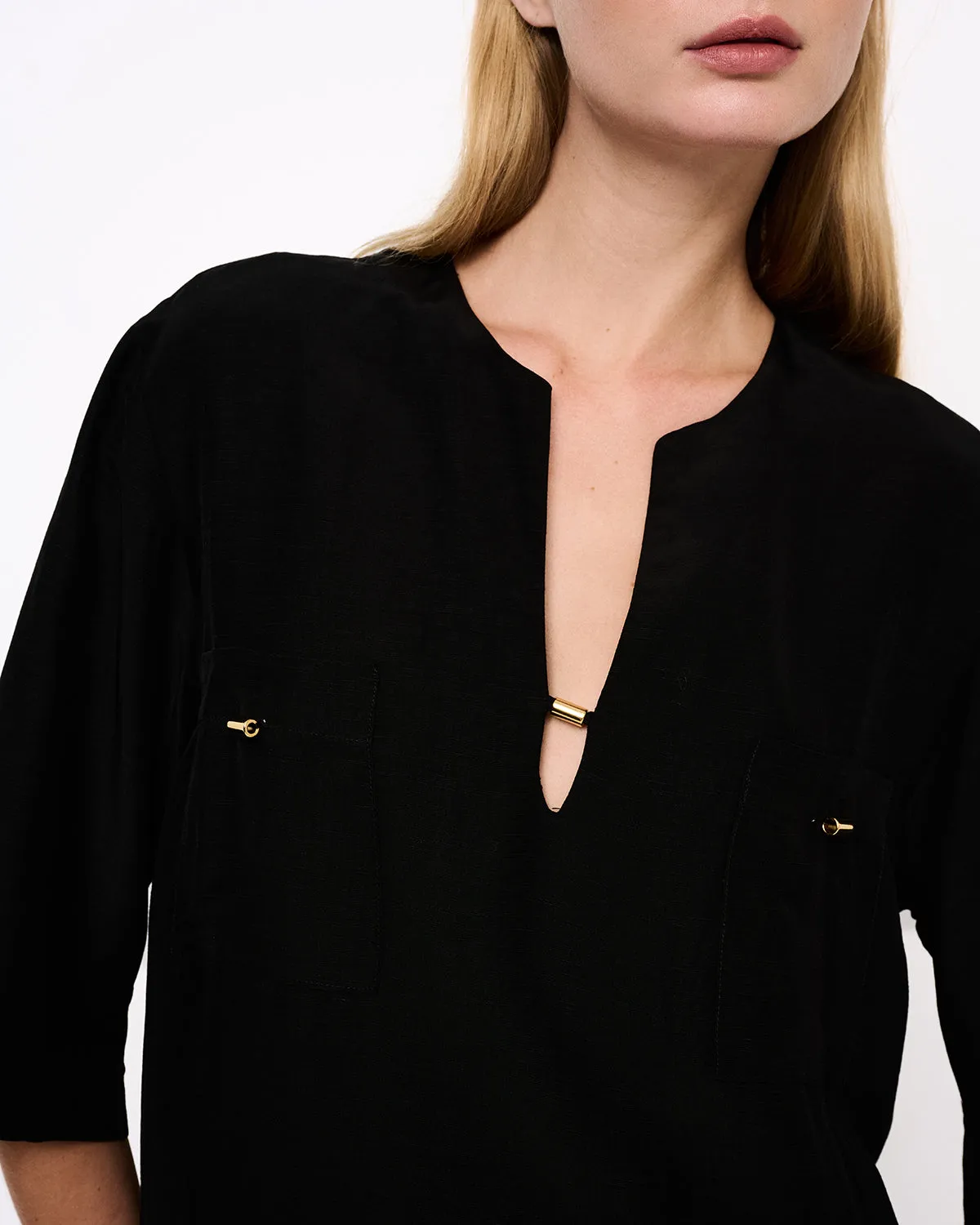 Blouse Gold Details Black