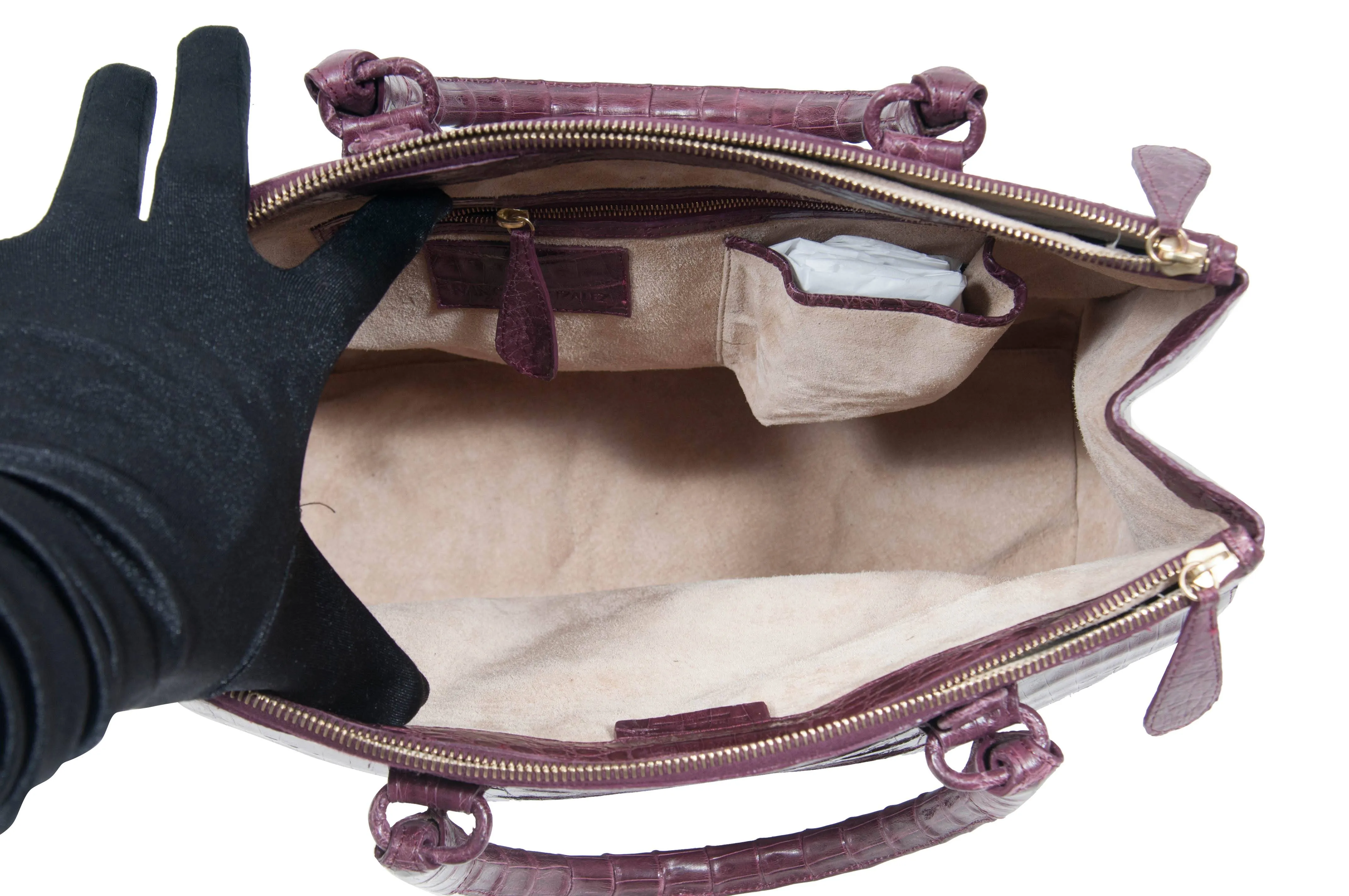 Bordeaux Crocodile Crossbody Bag