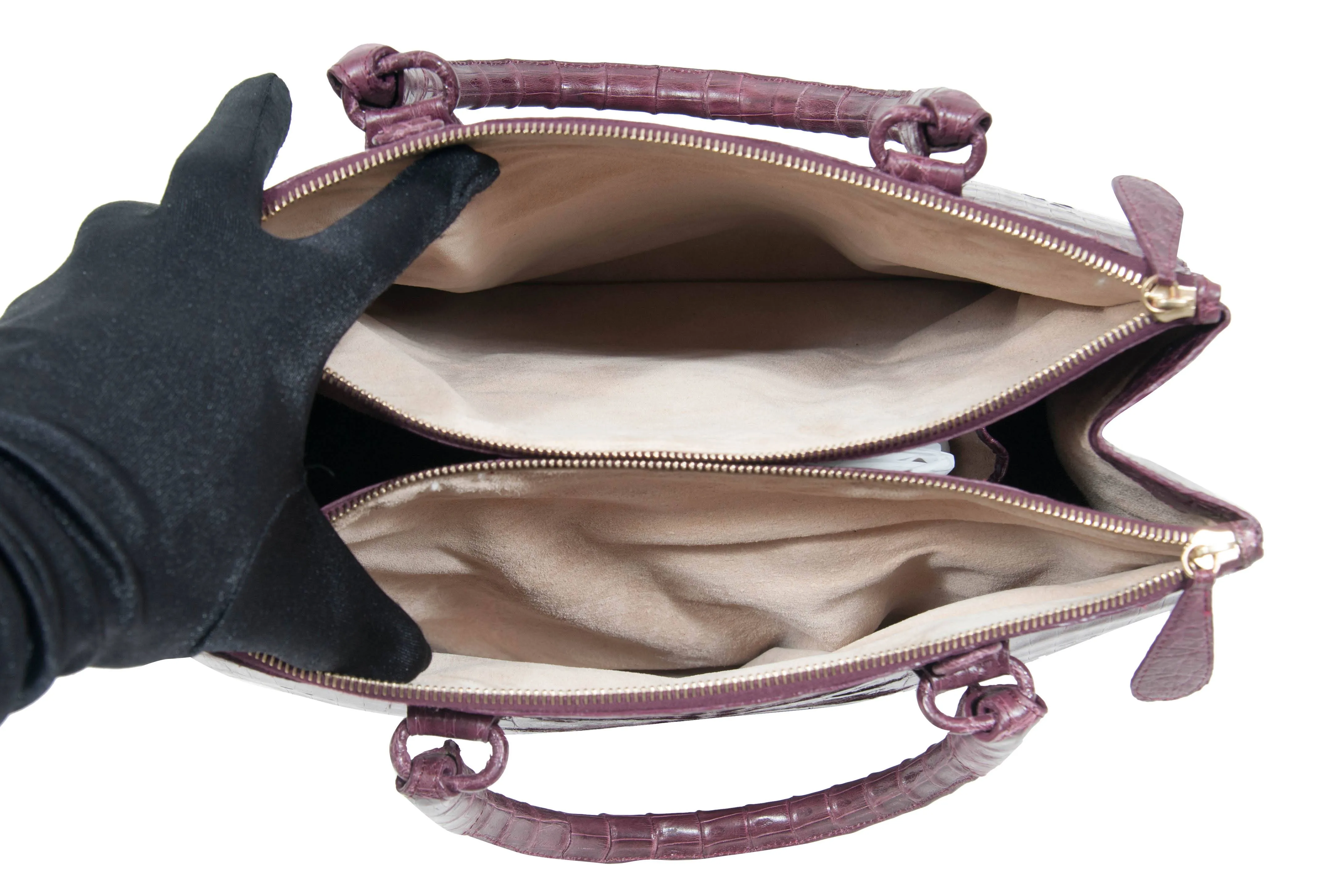 Bordeaux Crocodile Crossbody Bag
