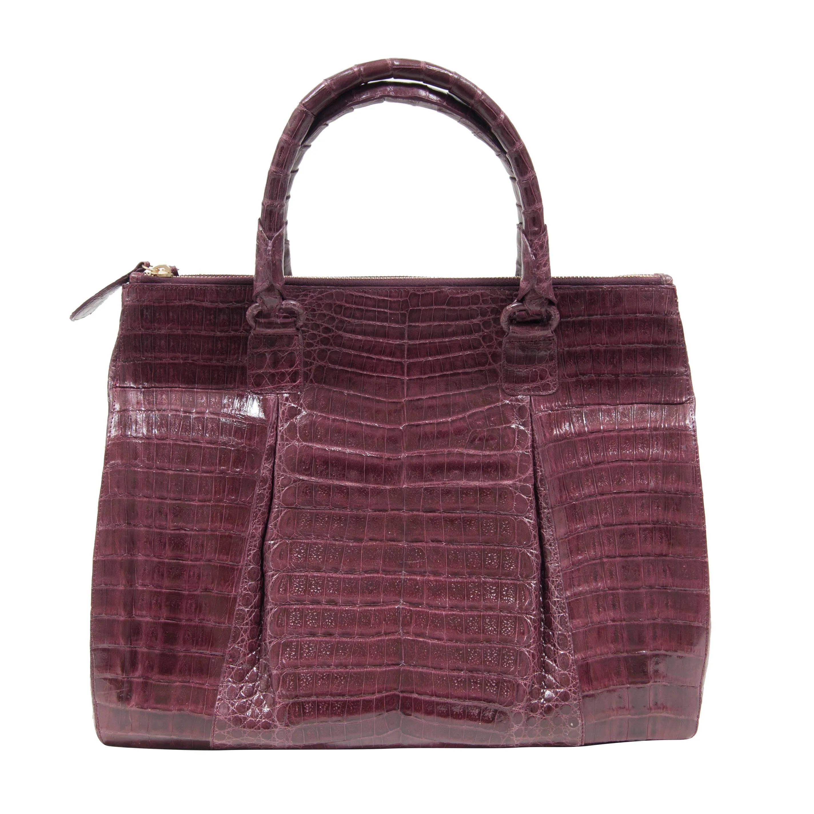 Bordeaux Crocodile Crossbody Bag
