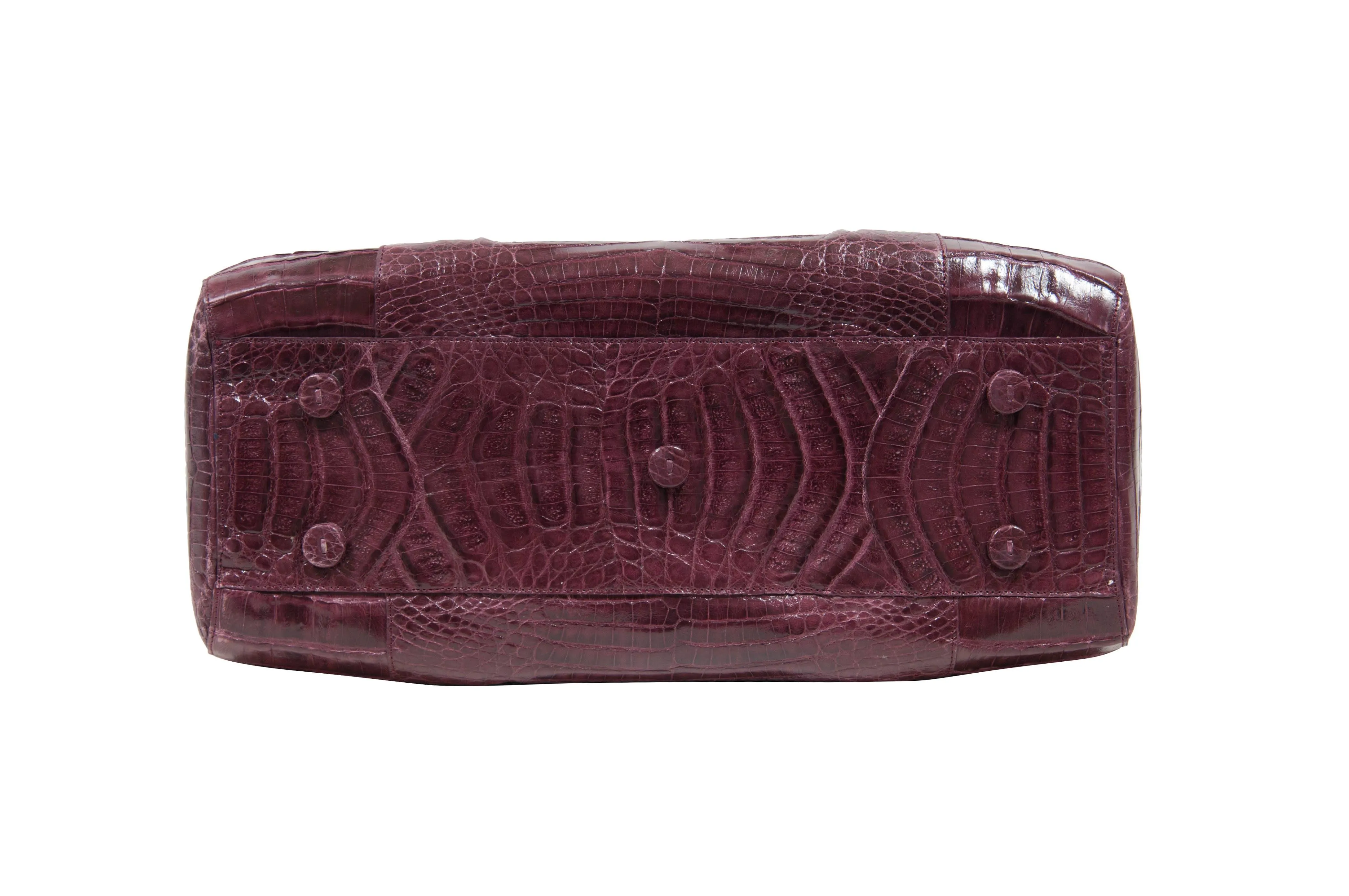 Bordeaux Crocodile Crossbody Bag