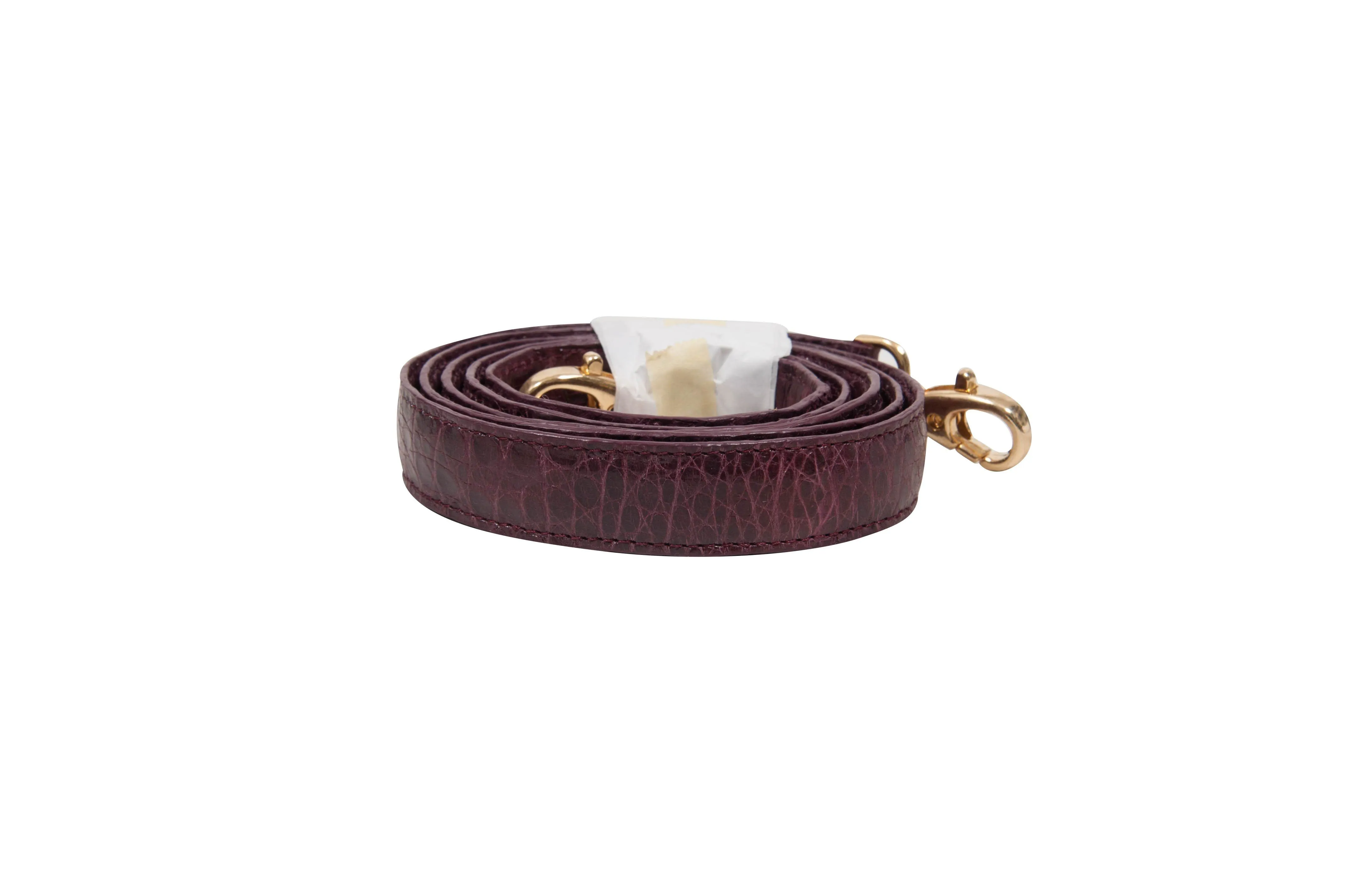 Bordeaux Crocodile Crossbody Bag