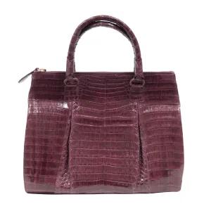 Bordeaux Crocodile Crossbody Bag