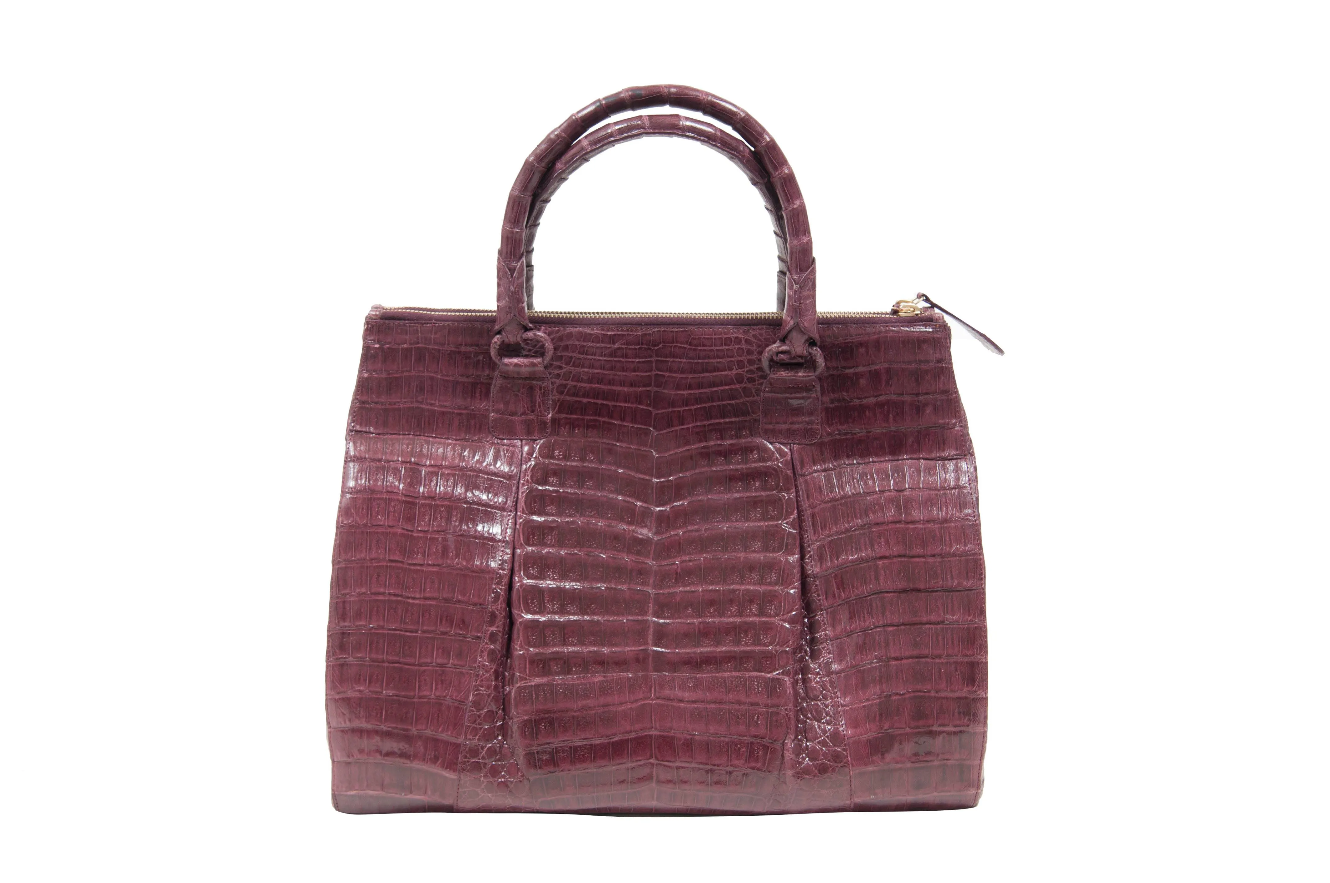 Bordeaux Crocodile Crossbody Bag