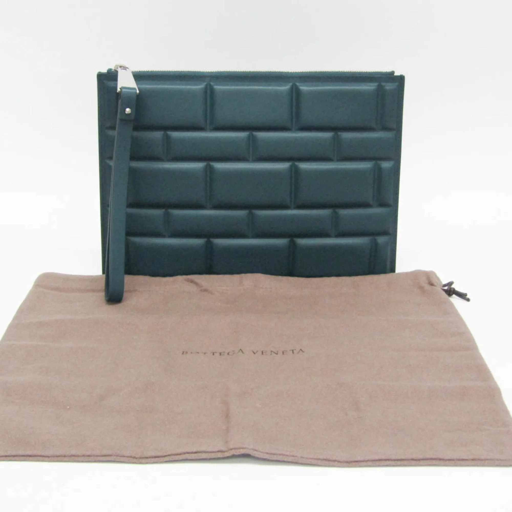 Bottega Veneta Bloc Turquoise Leather Bag
