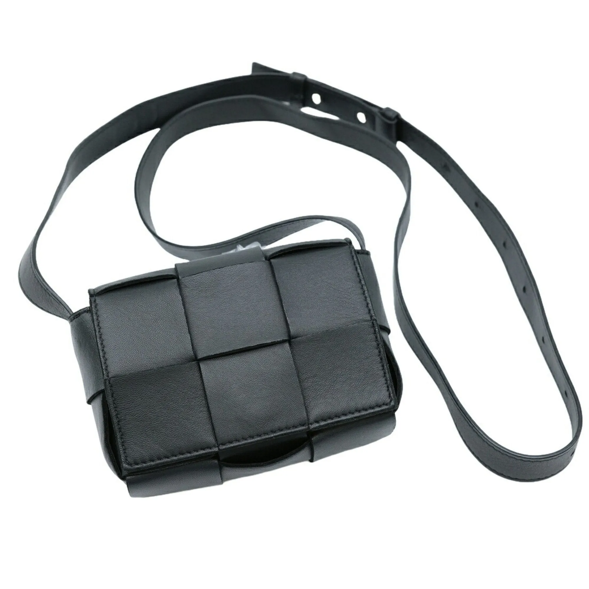 Bottega Veneta Cassette Black Leather Bag