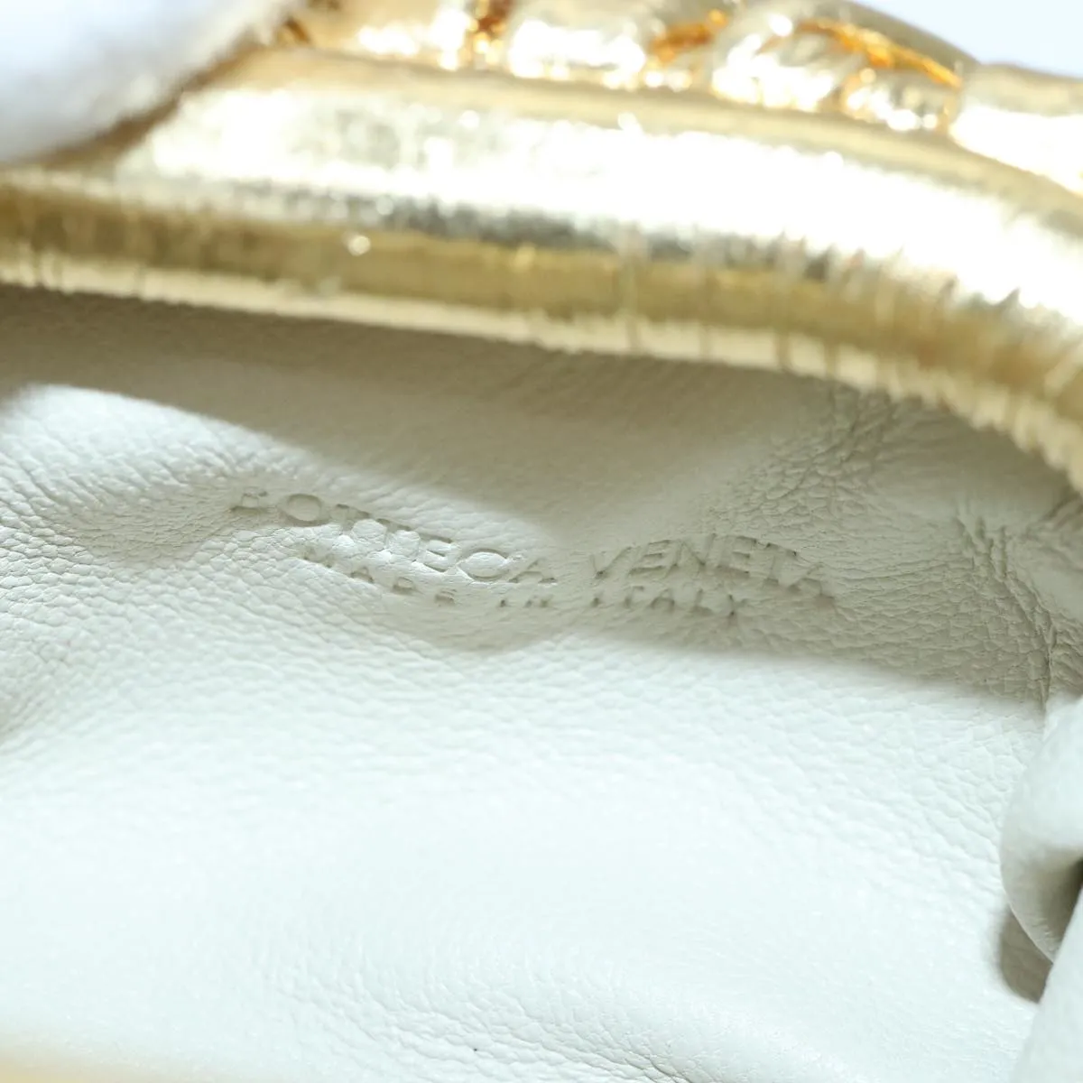 Bottega Veneta Gold Leather Bag