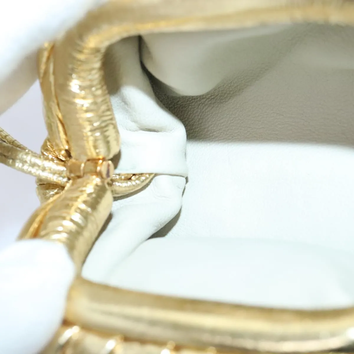 Bottega Veneta Gold Leather Bag