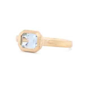 'Boulder' Emerald Cut Aquamarine Ring