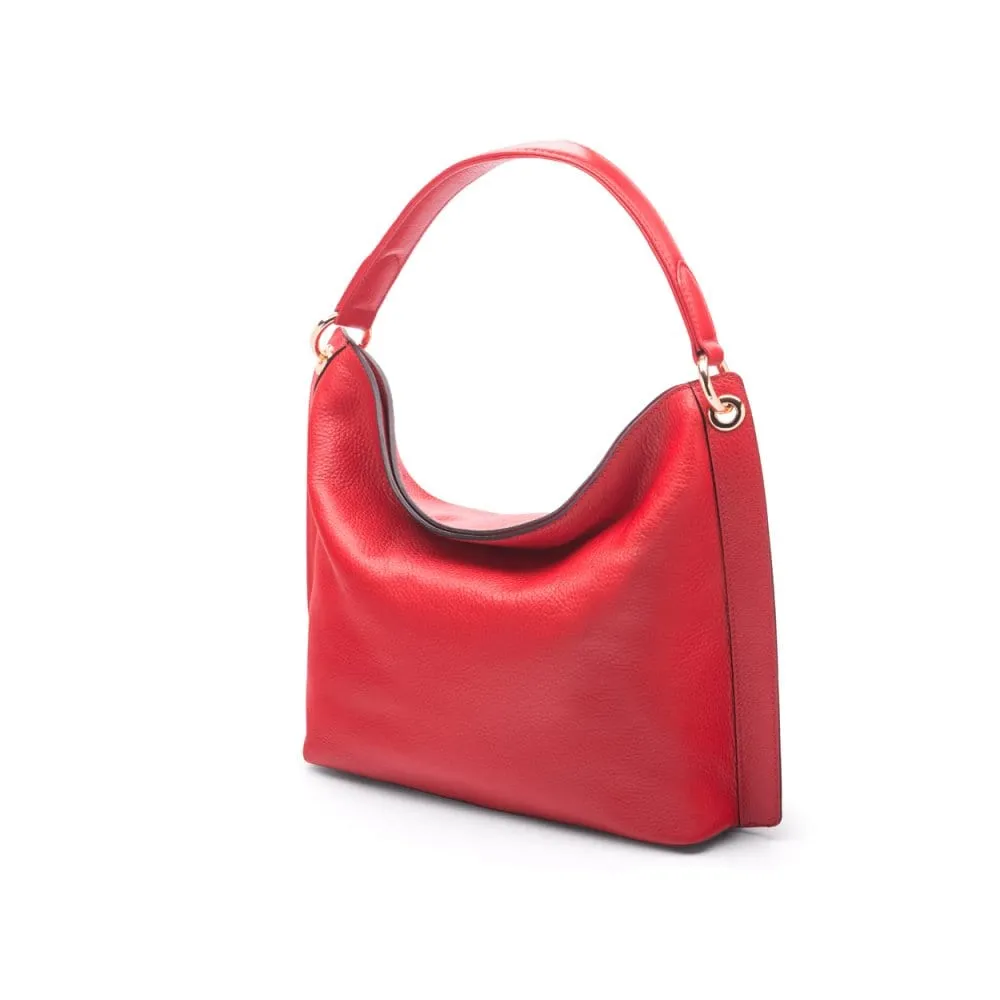Carol Ann Slouchy Leather Shoulder Bag - Red