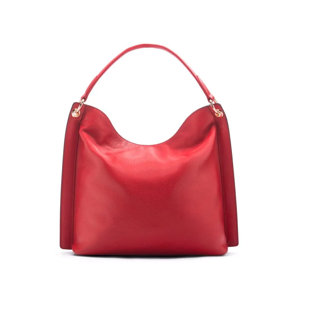 Carol Ann Slouchy Leather Shoulder Bag - Red