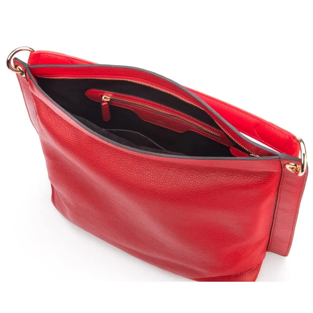 Carol Ann Slouchy Leather Shoulder Bag - Red