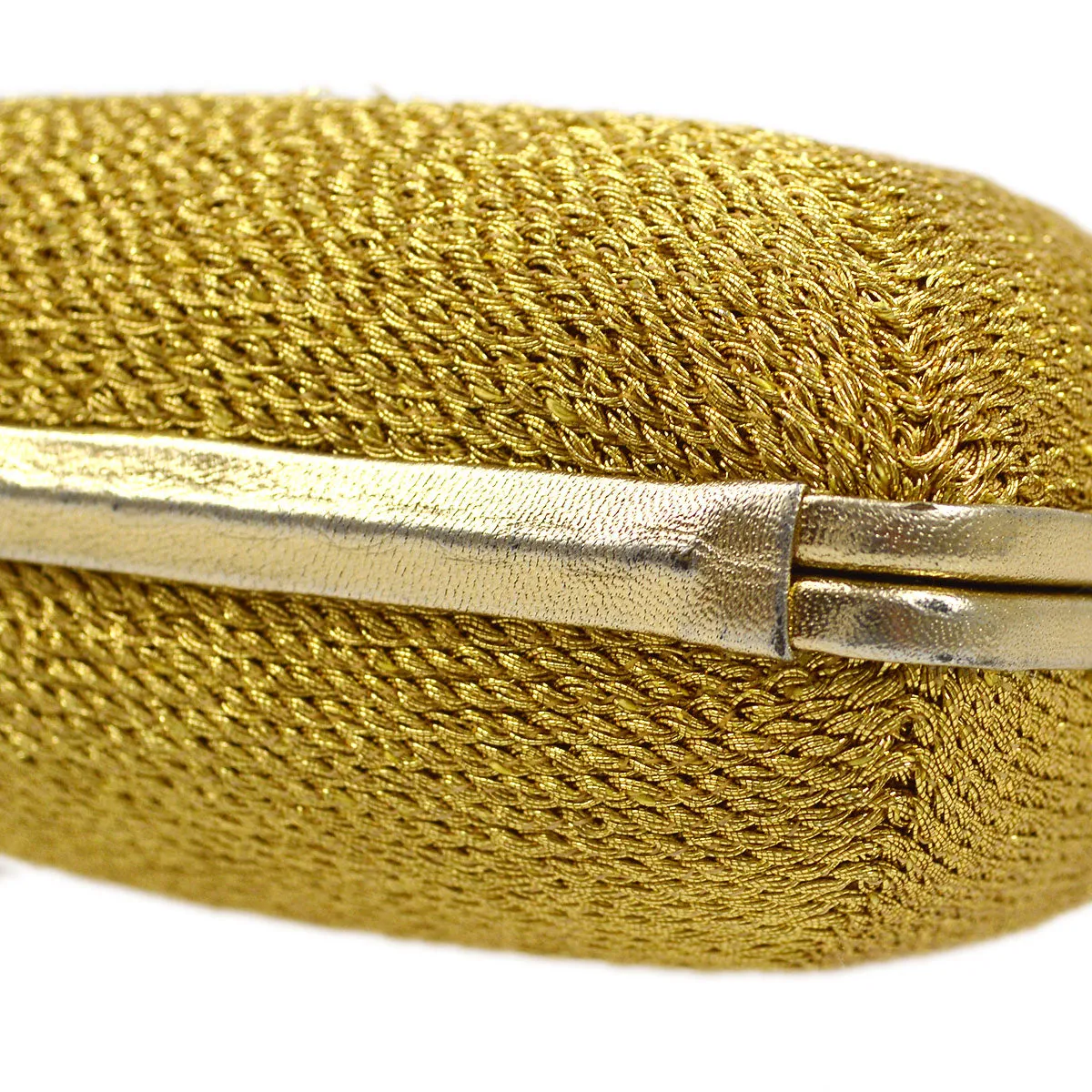 CHANEL 1998 Woven Evening Bag Gold 63979