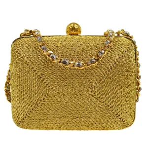 Chanel 1998 Woven Evening Bag Gold