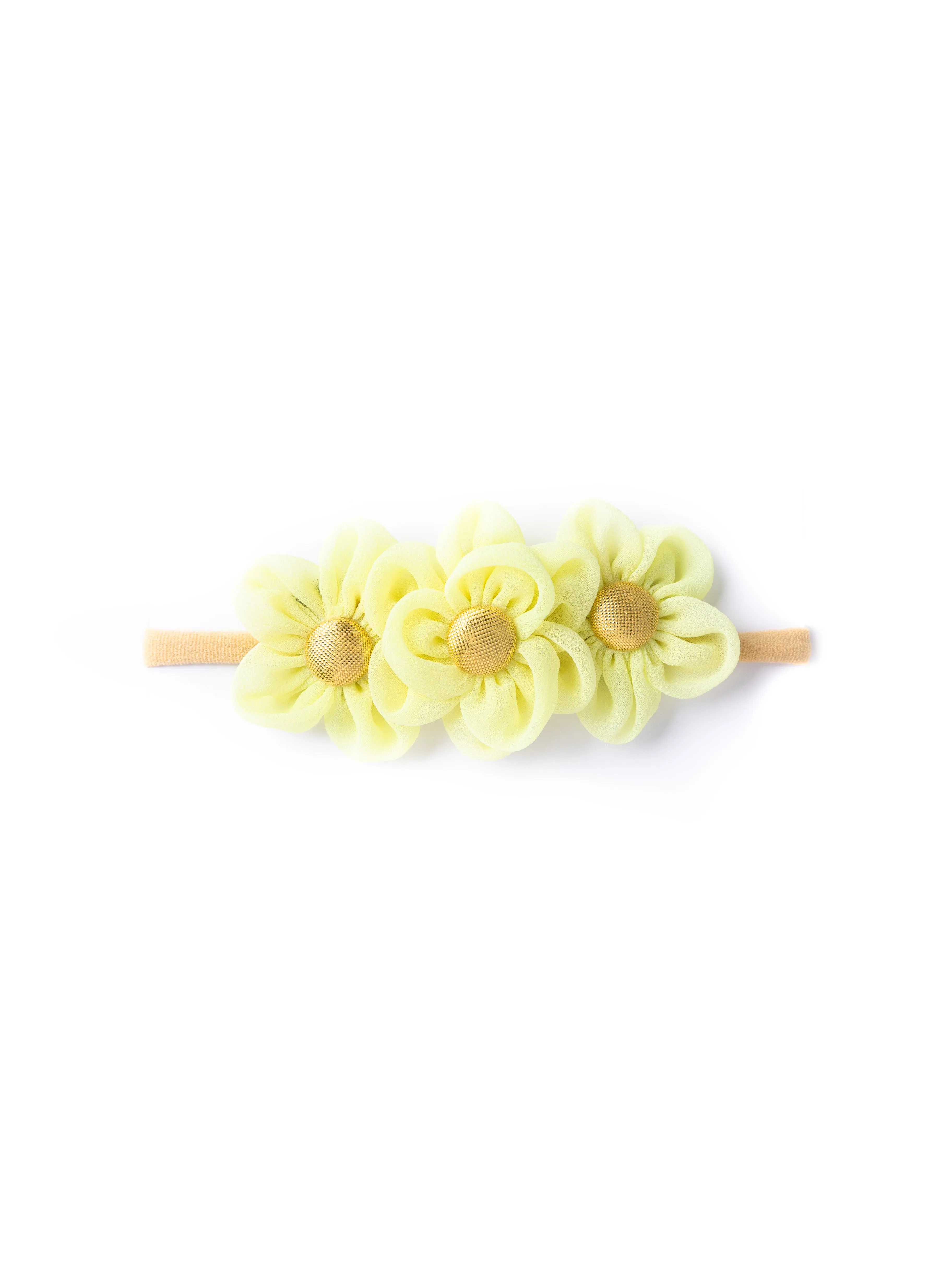Chiffon Four Flower Headband - Neon Green
