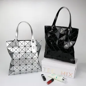 Christmas Gift New Bright Face Pu Fashion Geometric Rhombic Hand-held Women's Bag In Summer Of 2021 New Handbags Women Shoulder Bags