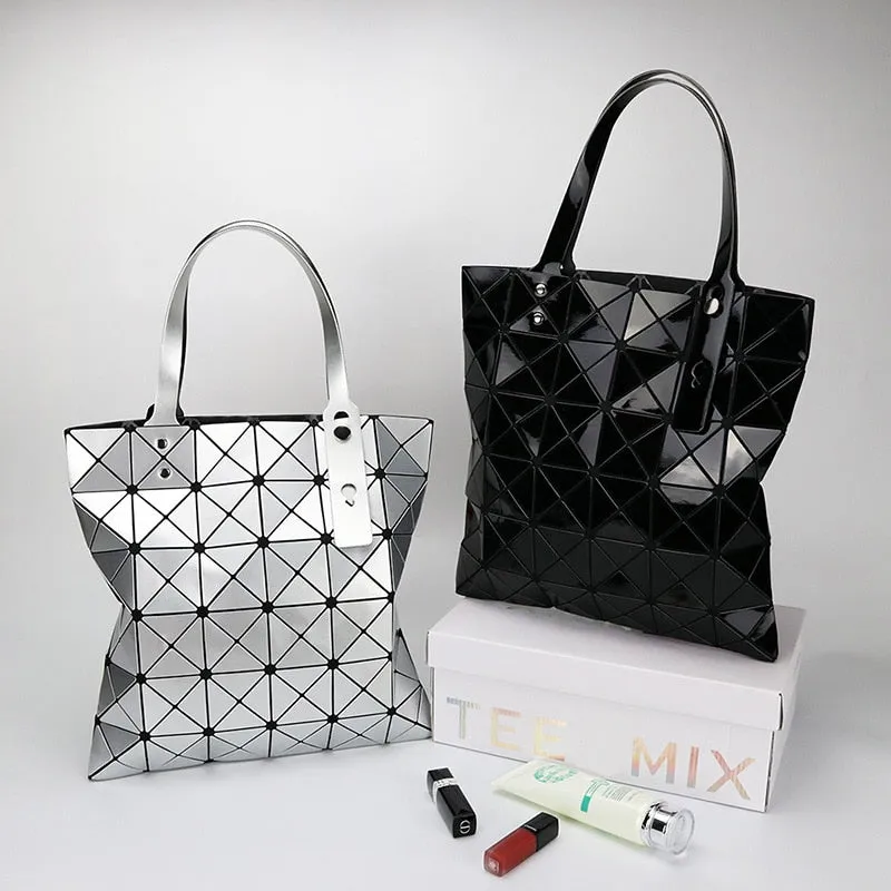 Christmas Gift New Bright Face Pu Fashion Geometric Rhombic Hand-held Women's Bag In Summer Of 2021 New Handbags Women Shoulder Bags