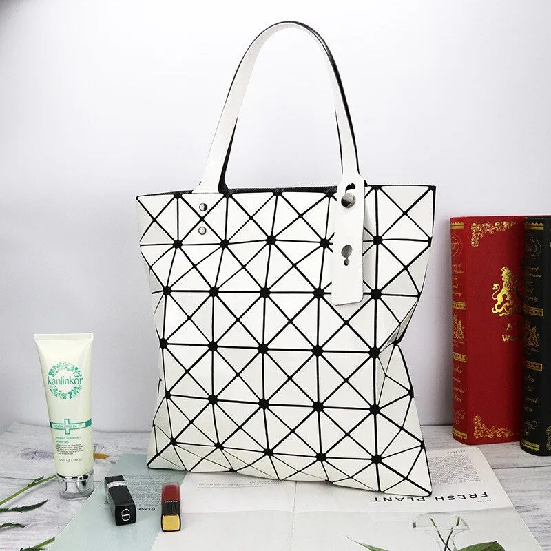 Christmas Gift New Bright Face Pu Fashion Geometric Rhombic Hand-held Women's Bag In Summer Of 2021 New Handbags Women Shoulder Bags