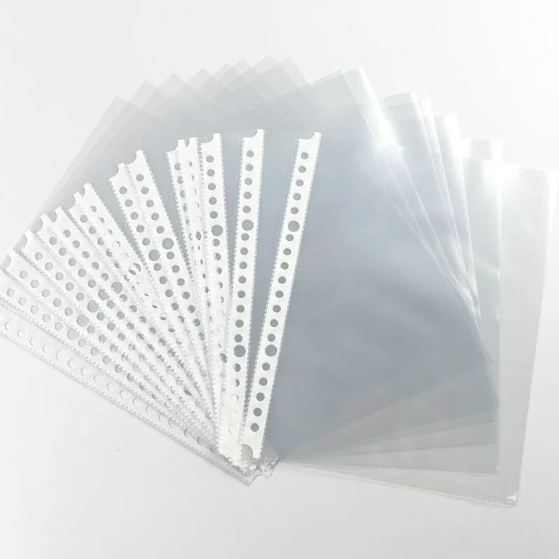 Clear Plastic Punched Pocket For Ring Binder Folder A5/A4, 4 Thickness Pack