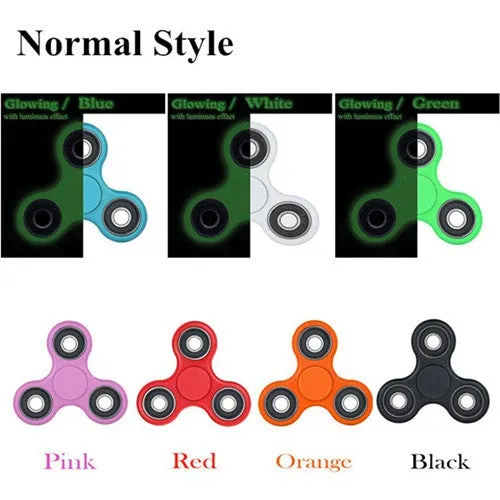 Color Transparent Luminous Effect Hand Spinner focus Toys EDC Fidget Spinner Toy Austism ADHD