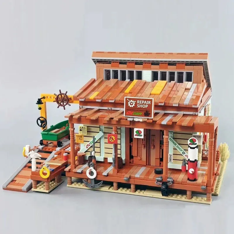 Creator Expert MOC Old Fishing Shipyard Bricks Toy