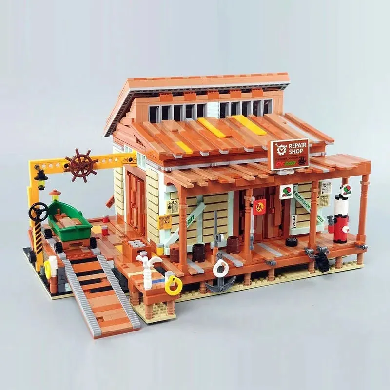 Creator Expert MOC Old Fishing Shipyard Bricks Toy