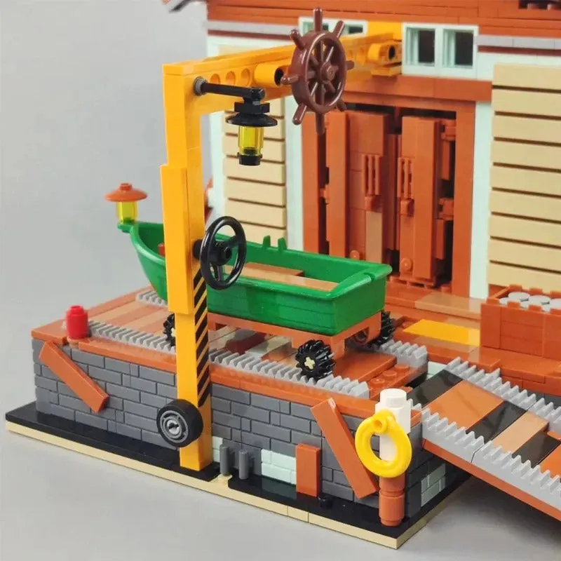 Creator Expert MOC Old Fishing Shipyard Bricks Toy