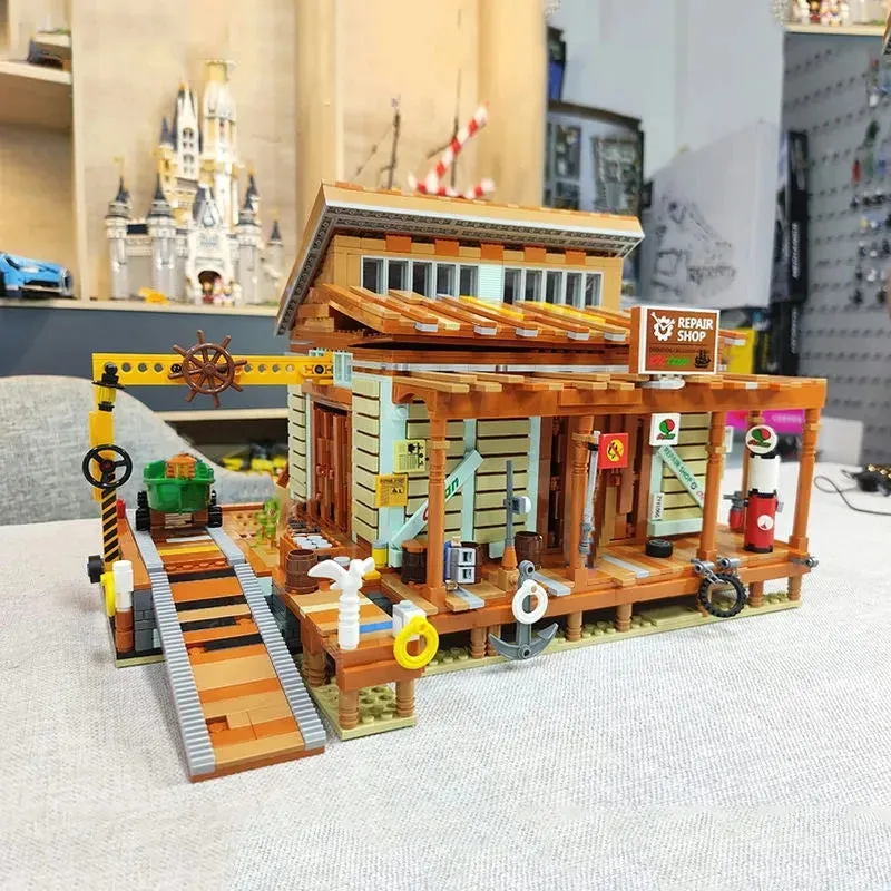 Creator Expert MOC Old Fishing Shipyard Bricks Toy