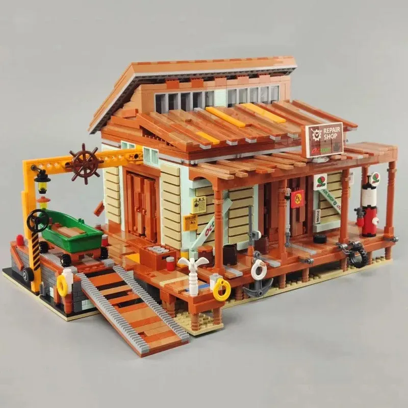 Creator Expert MOC Old Fishing Shipyard Bricks Toy