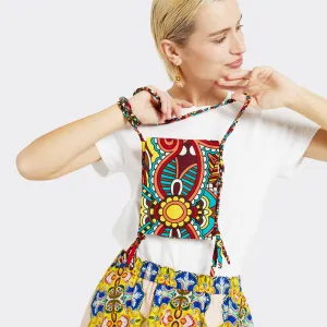 Crossbody Mini Bag in Wax African Dream