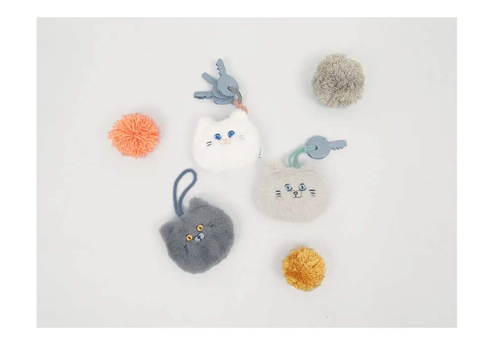 Cute Plush Cat Head Bag Accessory/ Bag Charm