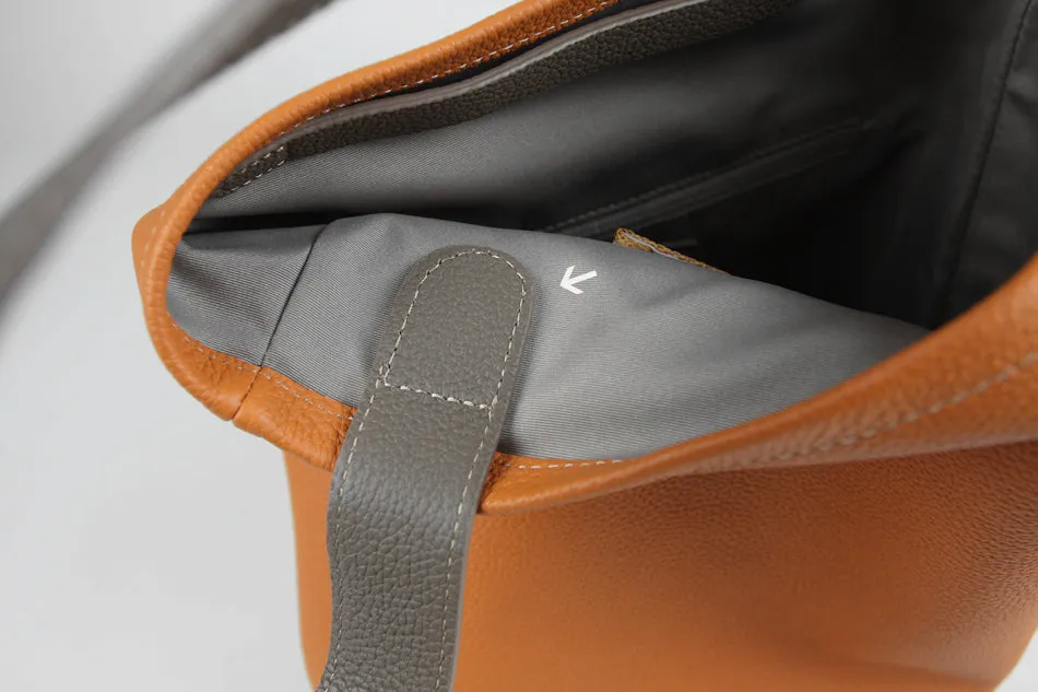 Cute Womens Gray Leather Shoulder Tote Bag Best Tote Handbag Shopper Bag Purse for Ladies