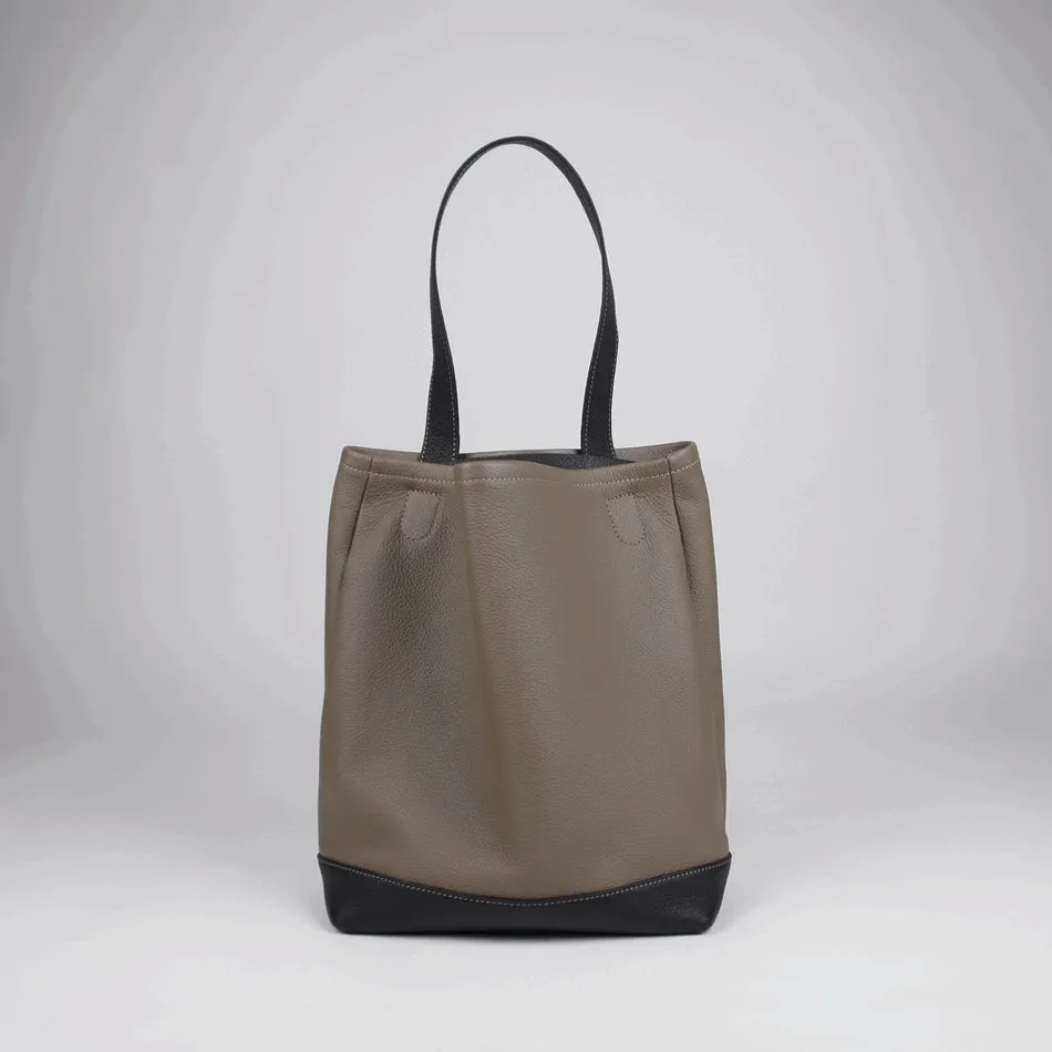 Cute Womens Gray Leather Shoulder Tote Bag Best Tote Handbag Shopper Bag Purse for Ladies