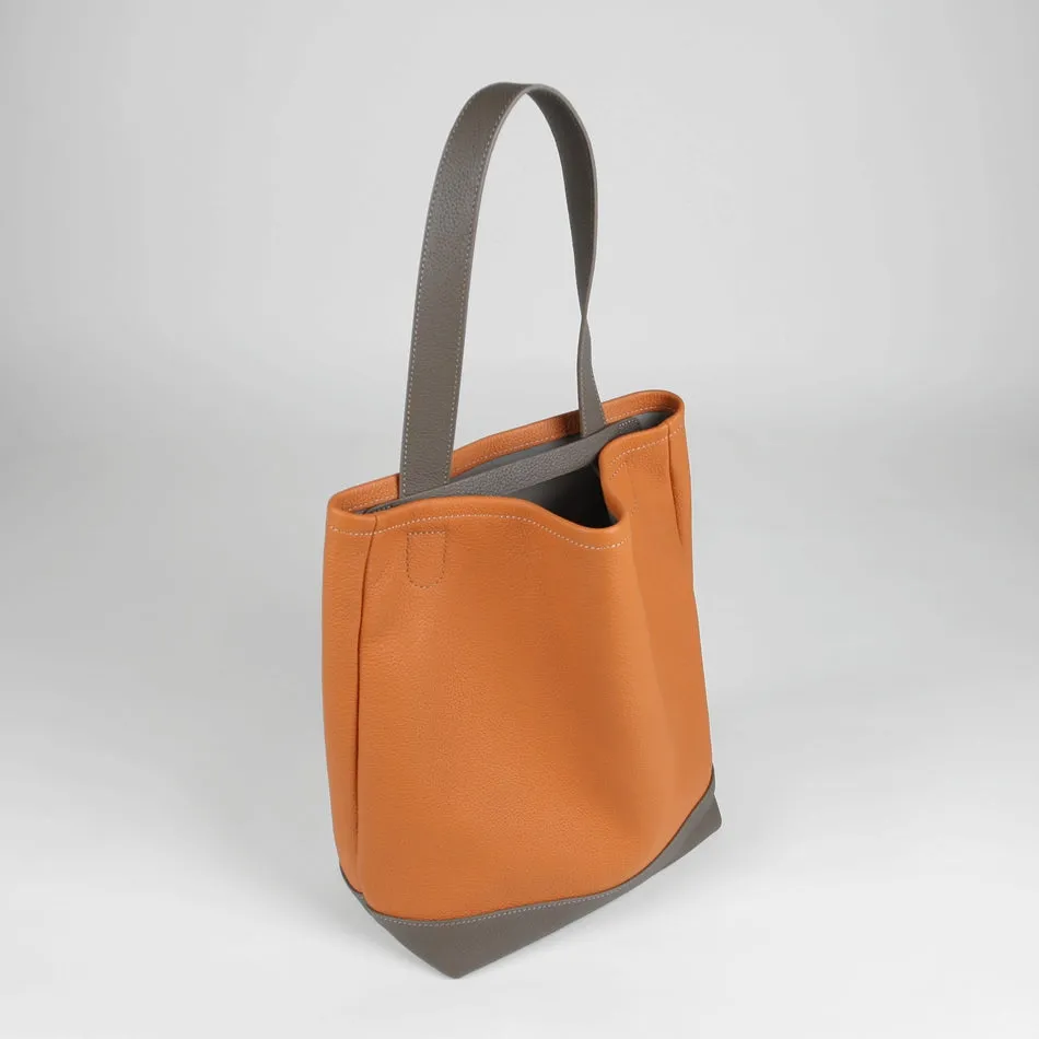 Cute Womens Gray Leather Shoulder Tote Bag Best Tote Handbag Shopper Bag Purse for Ladies