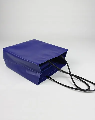Cute Womens Small Blue Leather Shoulder Tote Bag Small Best Tote Shopper Bag Purse for Ladies