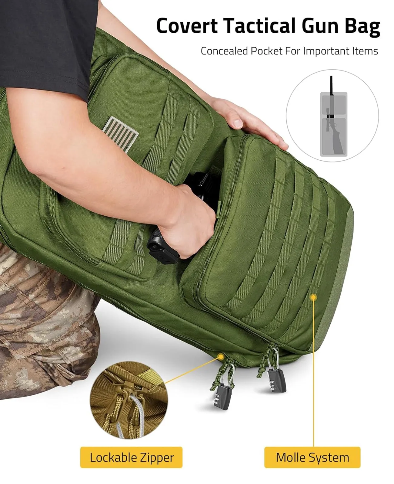 CVLIFE 30" Tactical Gun Bag Rifle Backpack