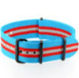 Cyan Red Gray G10 Military Nylon Strap (PVD)