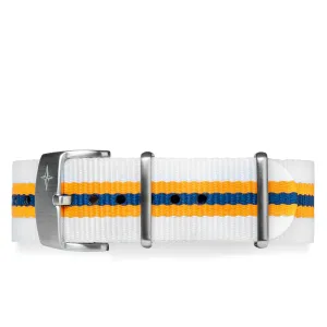 Davosa Nylon Strap White Yellow Blue 22mm 169.571.15 OUTLET