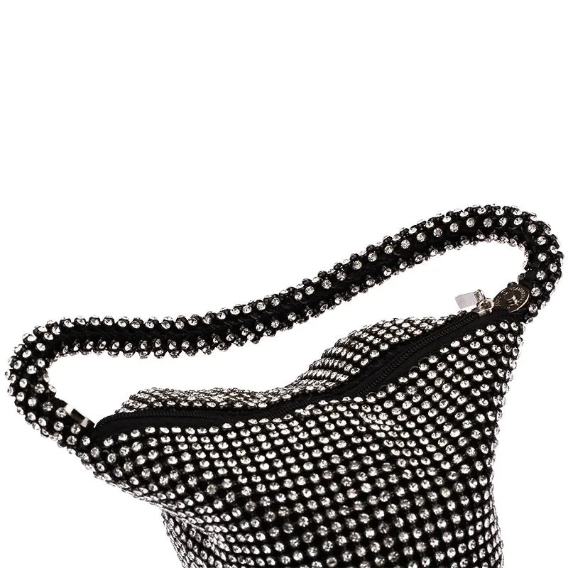 Diamond-studded Handbag Creative Design Trihedron Cosmetic Bag Dinner Bag Handbag