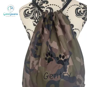 Dog Paws Drawstring Gym Bag - Personalised