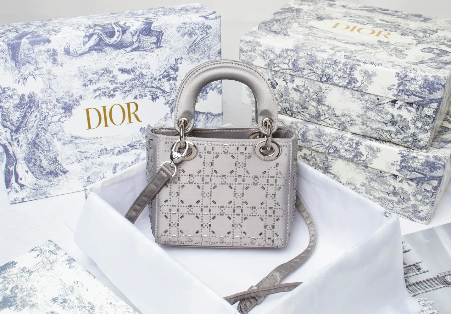 DR246 Mini Lady Dior Bag /  7 x 6 x 3 inches