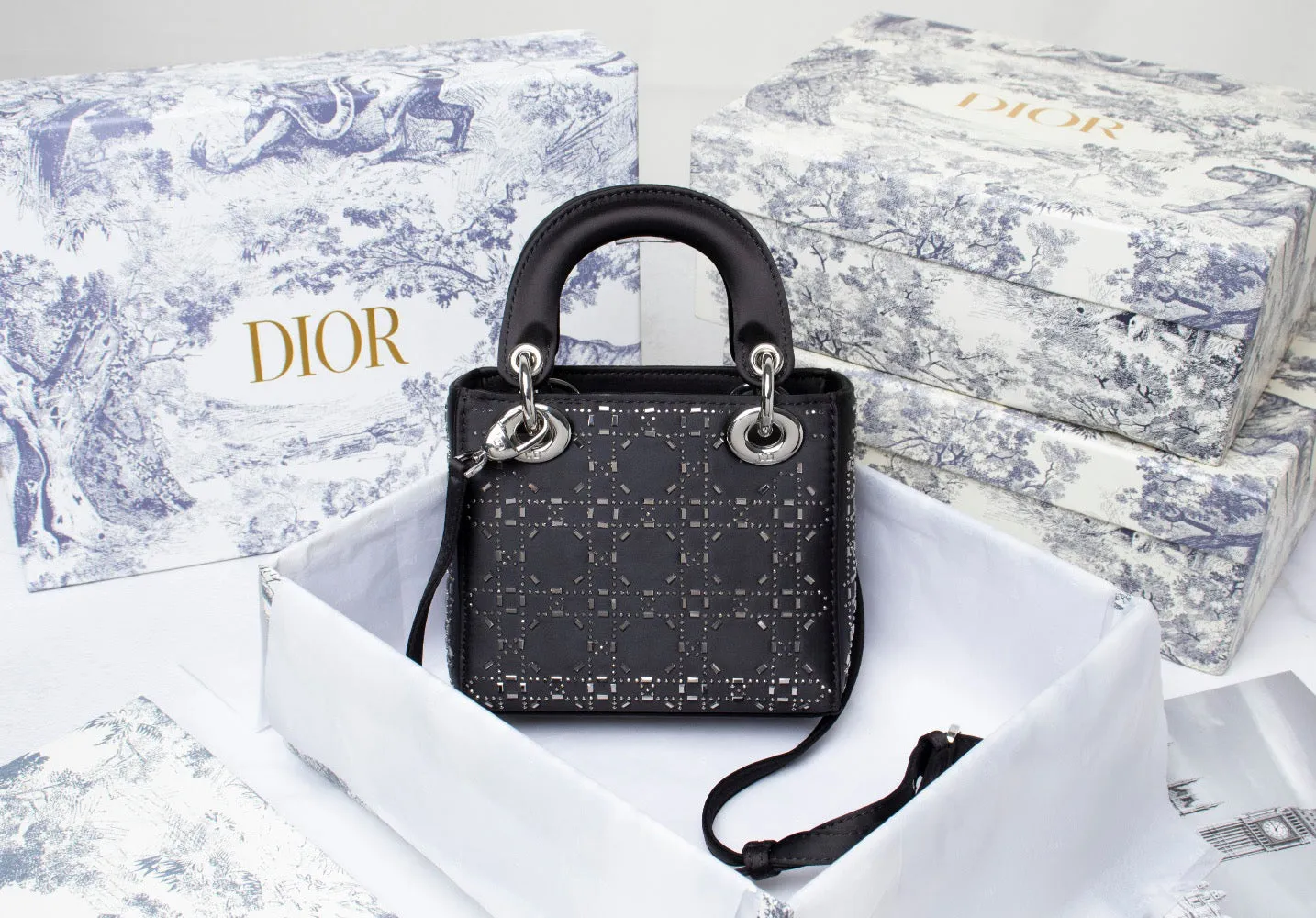 DR246 Mini Lady Dior Bag /  7 x 6 x 3 inches