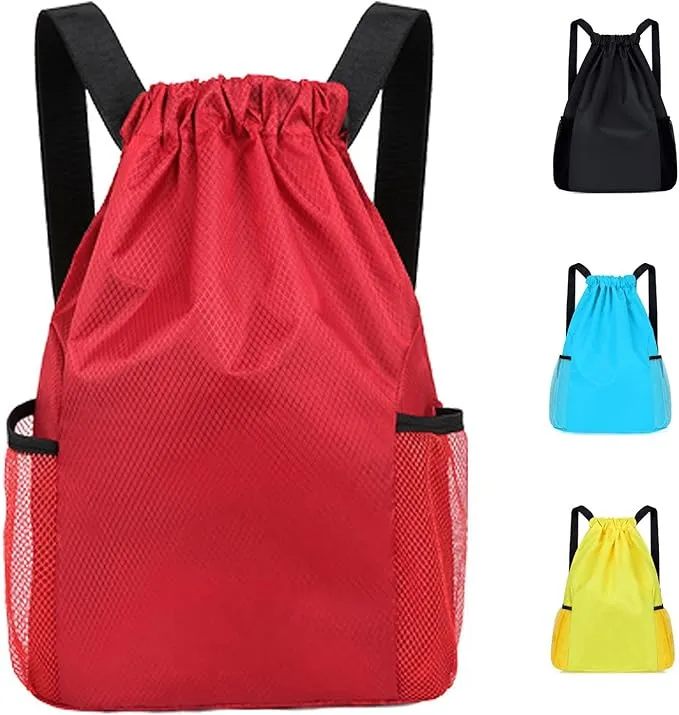 Drawstring Bag Waterproof Swim PE Bag Unisex Large Sports String Backpack Oxford Fabric Gym Sack for School Travel Swimming Holidays Climbing Hiking (50 * 44)