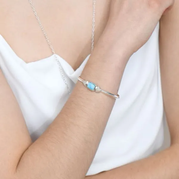 Dune Jewelry - Serenity Cuff Bracelet - Larimar and Sand