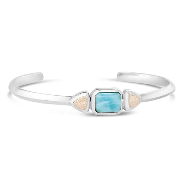 Dune Jewelry - Serenity Cuff Bracelet - Larimar and Sand