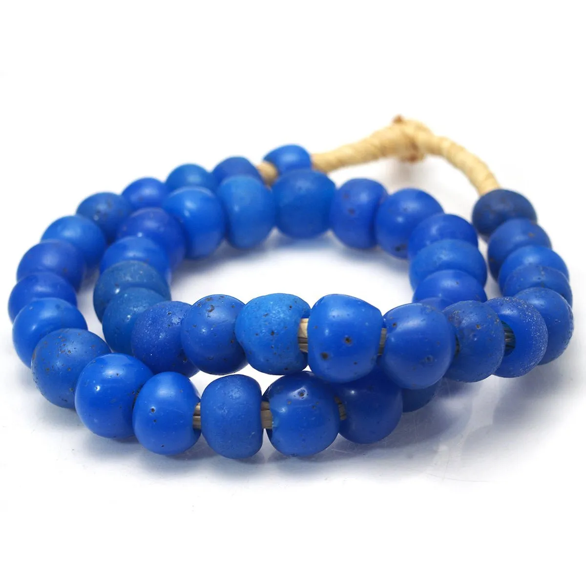Dutch Cerulean Blue Hand Wound Beads 18th-19th Century Dogon Heirloom Beads / Necklace