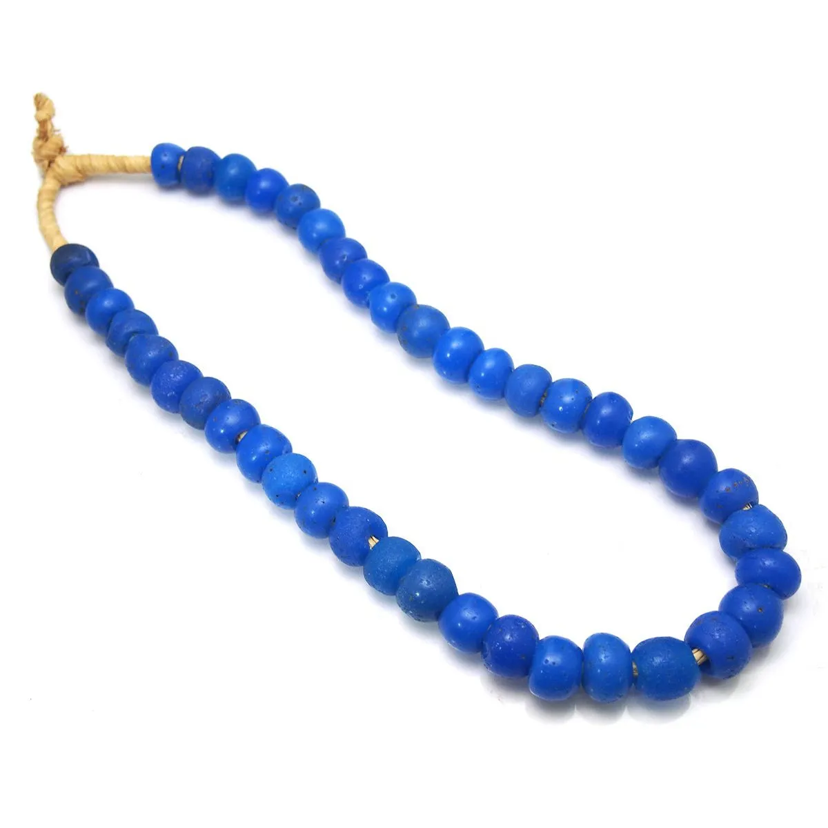 Dutch Cerulean Blue Hand Wound Beads 18th-19th Century Dogon Heirloom Beads / Necklace