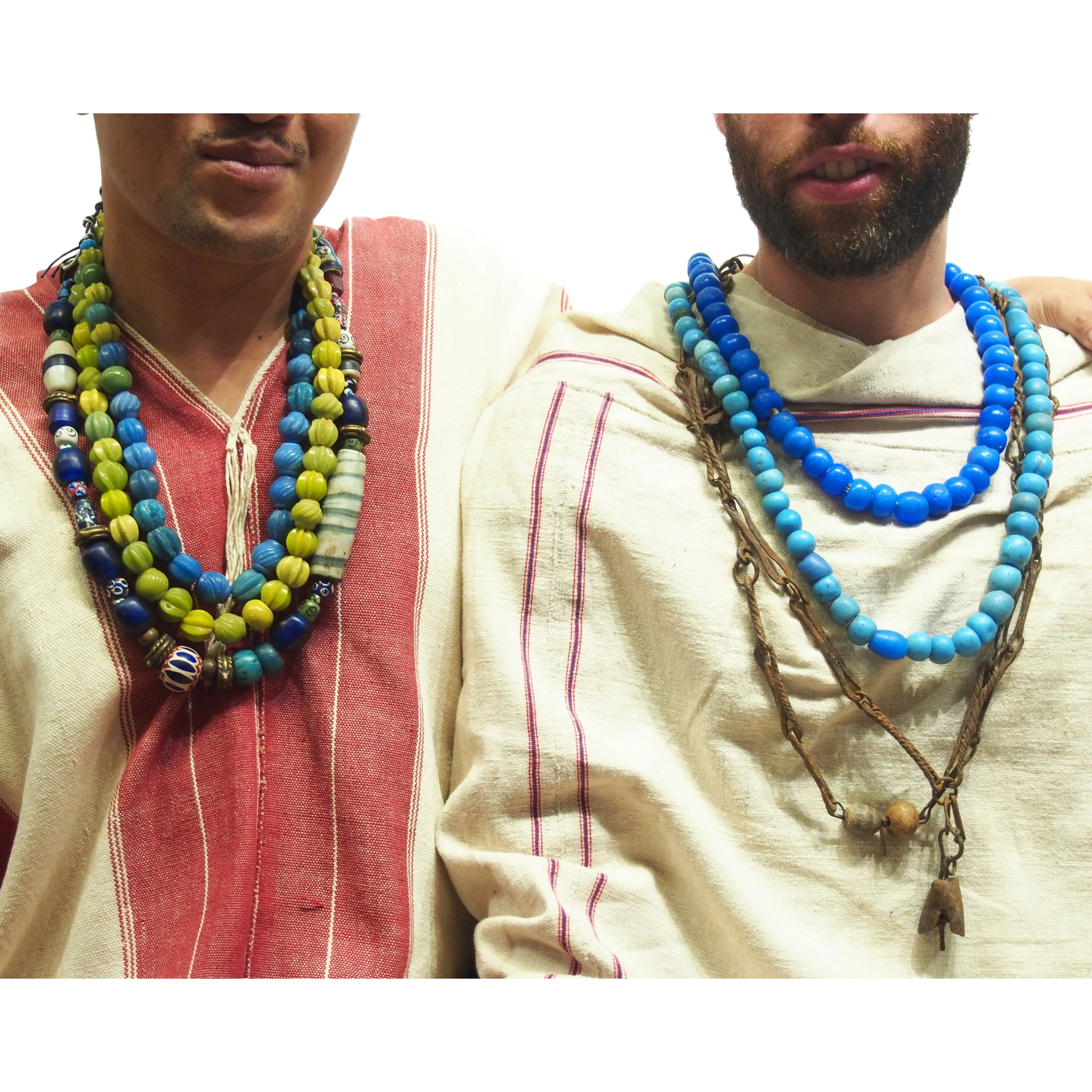 Dutch Cerulean Blue Hand Wound Beads 18th-19th Century Dogon Heirloom Beads / Necklace
